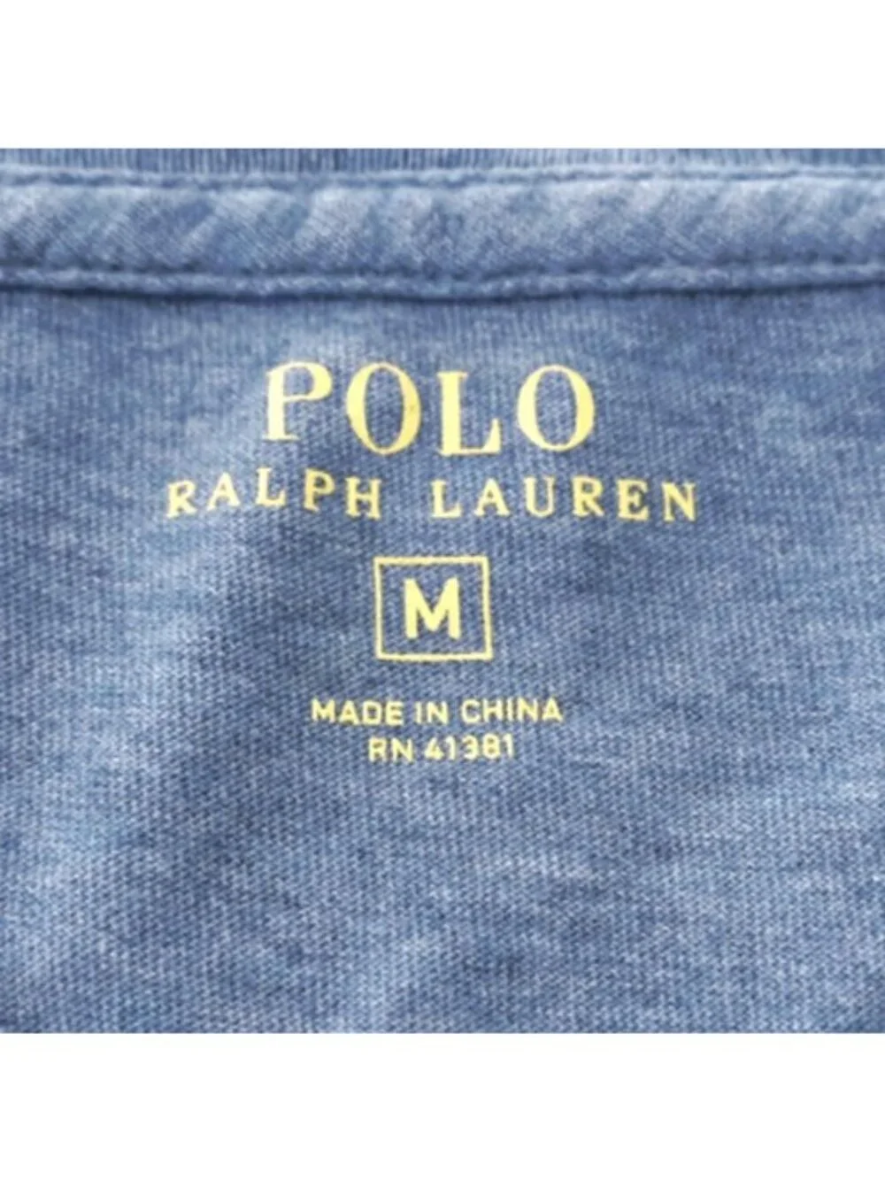 Polo Ralph Lauren blue 100% cotton V neck T Shirt Men's size M